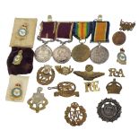 A COLLECTION OF WWI BRITISH ARMY WAR MEDALS Comprising of a silver meritorious service medal awarded