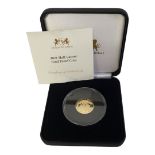 A 22CT GOLD HALF LAUREL PROOF COIN, DATED 2021 In protective capsules with certificate, issued