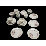 COALPORT, A VINTAGE 'JUNE TIME' PORCELAIN TEA SET Comprising six cups, six saucers, six side