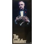 A PAIR OF VINTAGE 'THE GODFATHER' CINEMA POSTERS Featuring Marlon Brando and Al Pacino, marked to