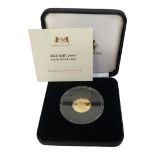 A 22CT GOLD HALF LAUREL PROOF COIN, DATED 2021 In protective capsules with certificate, issued