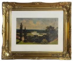 J. LEWIS, A PAIR OF LATE 19TH CENTURY OILS ON BOARD Views of The Thames at Richmond, signed,