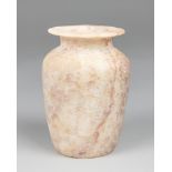 A GRAND TOUR STYLE EGYPTIAN ALABASTER VESSEL. Possibly grand tour period 18th-19th century. (h