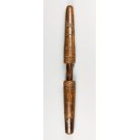 AN UNUSUAL ANTIQUE CARVED WEAPON / WAR CLUB. (h 78cm). Provenance: Private English collection,