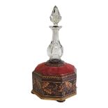 A SCARCE MID VICTORIAN EARLY TUNBRIDGE WARE ROSEWOOD CASED NOVELTY SOLITAIRE BOTTLE STAND Attributed