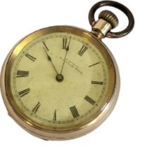 WALTHAM, AN EARLY 20TH CENTURY GOLD PLATED LADIES POCKET WATCH Having engraved initials to reverse
