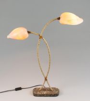 AN UNUSUAL MID 20TH CENTURY SHELL TABLE LAMP. Working, not PAT tested. (h 76cm x w 62cm x d 13cm)