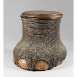 ROWLAND WARD, A LATE 19TH/EARLY 20TH CENTURY ZOOMORPHIC TAXIDERMY AFRICAN ELEPHANT FOOT MINI-BAR (
