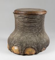 ROWLAND WARD, A LATE 19TH/EARLY 20TH CENTURY ZOOMORPHIC TAXIDERMY AFRICAN ELEPHANT FOOT MINI-BAR (