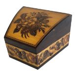 EDMUND NYE, 1836 - 1851, AN EARLY TUNBRIDGE WARE MAPLE AND ROSEWOOD FOUR SECTION STATIONERY BOX