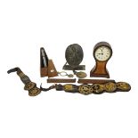 A MIXED LOT TO INCLUDE An early 20th Century mechanical metronome, mahogany cased quartz balloon