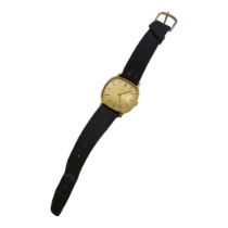 GIRARD PERREGAUX, A VINTAGE GOLD PLATED OVAL GENT’S WRISTWATCH Gold tone with mechanical movement,