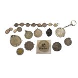 A COLLECTION OF 19TH CENTURY AND LATER CONTINENTAL SILVER AND WHITE METAL COINS To include a 5 Franc