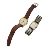 ROTARY, A VINTAGE STAINLESS STEEL GENT’S WRISTWATCH Rectangular form dusk with seconds dial and