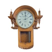 CAMERER CUSS & CO., NEW OXFORD STREET, A LARGE 19TH CENTURY OAK CASED WALL HANGING CLOCK With