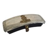 A KING EDWARD VII BRITISH MILITARY CAVALRY OFFICER POUCH Curved form with applied gilt coat of