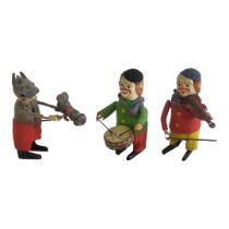SCHUCO, A COLLECTION OF THREE CLOCKWORK FIGURAL TOYS Comprising a drummer, violin player and a mouse