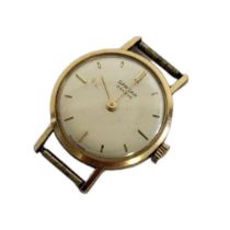 SARCAR, A VINTAGE 18CT GOLD LADIES’ WRISTWATCH Silver tone dial with gilt number markings and