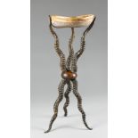 ROWLAND WARD, AN UNUSUAL LATE 19TH/EARLY 20TH CENTURY ZOOMORPHIC TAXIDERMY TRIPOD TABLE. The