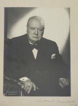 WINSTON CHURCHILL, AUTOGRAPHED PHOTOGRAPH Portrait photograph, signed ‘Winston S. Churchill’ on
