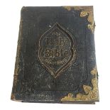 A LATE VICTORIAN BROWN’S SELF INTERPRETING FAMILY BIBLE BY REV. JOHN BROWN With numerous coloured