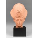 A 20TH CENTURY EGYPTIAN PHARAOH BUST UPON A PLINTH. Grand tour interest. (h 31cm). Provenance: