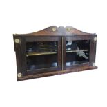A REGENCY PERIOD ROSEWOOD TABLE TOP DISPLAY CABINET With gilt metal roundels and brass banded