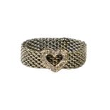 TIFFANY & CO., AN 18CT WHITE GOLD & DIAMOND HEART SHAPED RING, HALLMARKED ‘750 LONDON’. (UK ring