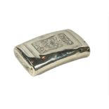 THOMAS NEWBOLD, A GEORGE IV SILVER CURVED SNUFF BOX, HALLMARKED BIRMINGHAM, 1820 Having chased and