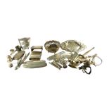 A LARGE COLLECTION OF SILVER ITEMS, ALL A/F. (gross weight 1236.7g)