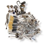 SANDERS & BLACKBAND, A COLLECTION OF SILVER PLATED FLATWARE TOGETHER WITH OTHER SILVER PLATED