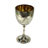 ROBERT HARPER, A VICTORIAN SILVER GOBLET, HALLMARKED LONDON, 1876 Having chased and engraved