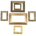 A GOOD SELECTION OF SMALL GILTWOOD FRAMES. Largest: 54cm x 33cm (7).