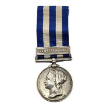 A SILVER VICTORIA REGINA. EGYPT WAR MEDAL WITH CLASP & RIBBON Gemaizah 1888. Regimentally