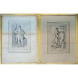 RICHARD COSWAY, 1742 - 1821, A PAIR OF 19TH CENTURY HAND COLOURED PORTRAIT ENGRAVINGS George, 5th