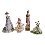 CAPODIMONTE, A COLLECTION OF ITALIAN PORCELAIN FIGURINES Comprising Josephine by B. Merli and two