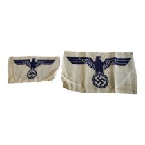 A WWII GERMAN MILITARY KRIEGSMARINE SPORTS SHIRT INSIGNIA BADGE Having an embroidered blue eagle