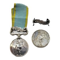 TWO SILVER VICTORIA BRITISH ARMY CRIMEAN WAR MEDALS WITH SEBASTOPOL CLASPS Bearing indistinct