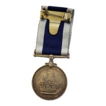A GEORGE V ROYAL NAVY MEDAL WITH CLASP & RIBBON FOR LONG SERVICE AND GOOD CONDUCT Issued to, ‘