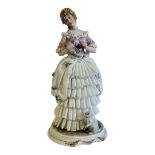 CAPODIMONTE, A VINTAGE ITALIAN 'LACE ' PORCELAIN FIGURINE Female wearing a fine lace porcelain dress