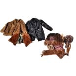 A COLLECTION OF THREE VINTAGE FUR COATS,to include a dark fur coat bearing label 'Gordon St Paul'