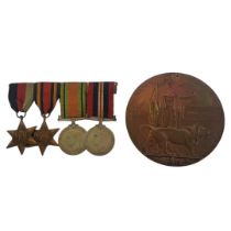 A GROUP OF FOUR MEDALS OF WORLD WAR II Consisting of a Burma Star and George VI Defence medal, along