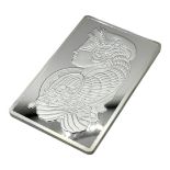 PAMP, A 5OZ SILVER RECTANGULAR BULLION BAR Bearing The Lady Fortuna design to reverse, in a