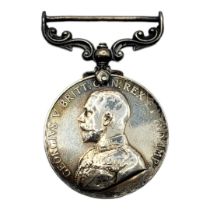SILVER GEORGE V WORLD WAR ONE MEDAL, INSCRIBED ‘FOR MERITORIOUS SERVICE’ ON THE REVERSE. CLASP