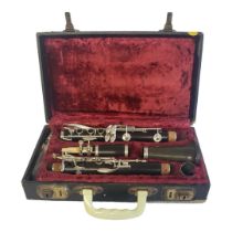 BESSON OF LONDON, FOUR PIECE CLARINET EMBASSY MODEL, CIRCA 1930 - 1950 With fifteen nickel keys on