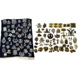 A LARGE ASSEMBLED COLLECTION OF WWI, WWII & LATER MILITARY REGIMENTAL CAP BADGES, BUTTONS AND OTHERS