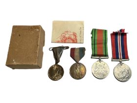 MILITARY INTEREST, WWII BRITISH MEDALS TOGETHER WITH PRE-WAR MEDALS Comprising The Defence Medal,