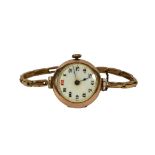 STOCKWELL & CO., AN EARLY 20TH CENTURY 9CT GOLD WRISTWATCH, HALLMARKED WITH IMPORT MARKS FOR LONDON,