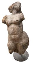 POSSIBLY GREEK, A LARGE CLASSICAL CARVED STONE NUDE FEMALE FIGURE OF APHRODITE, MOUNTED ON LATER