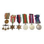 MILITARY INTEREST, COLLECTION OF WWII BRITISH MEDALS TOGETHER WITH A STERLING SILVER ROYAL FLYING